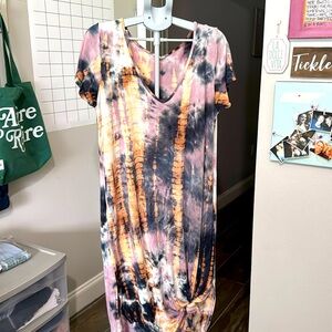 Womens boutique Super Soft tie die maxi dress size XL